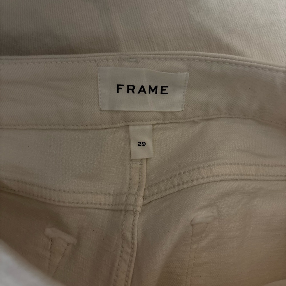 Frame Denim Off-White Le Crop Mini Boot Jeans